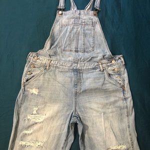 XXL Light Wash Relaxed Denim Overalls